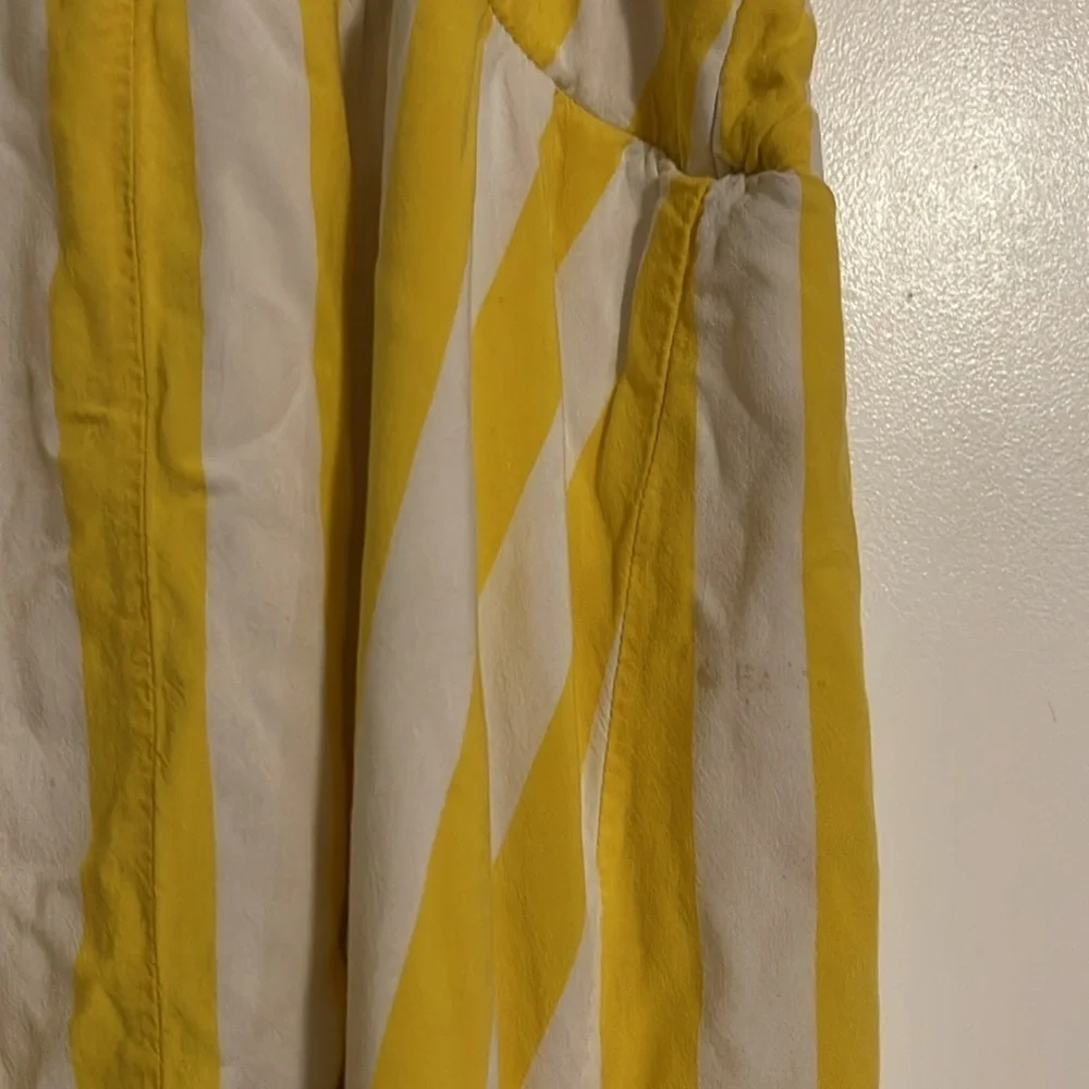 Girls yellow and white striped dress 7